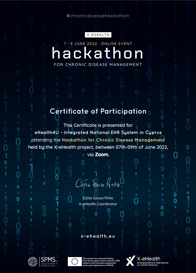 x eHealth Projectathon Certificate